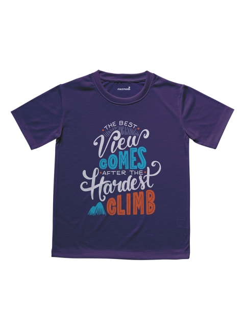 

mezmoda Boys Violet Printed Round Neck T-shirt
