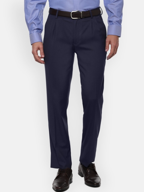 

Louis Philippe Men Navy Blue Regular Fit Solid Formal Trousers