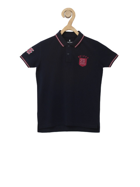 

Red Tape Boys Navy Blue Solid Polo Collar T-shirt