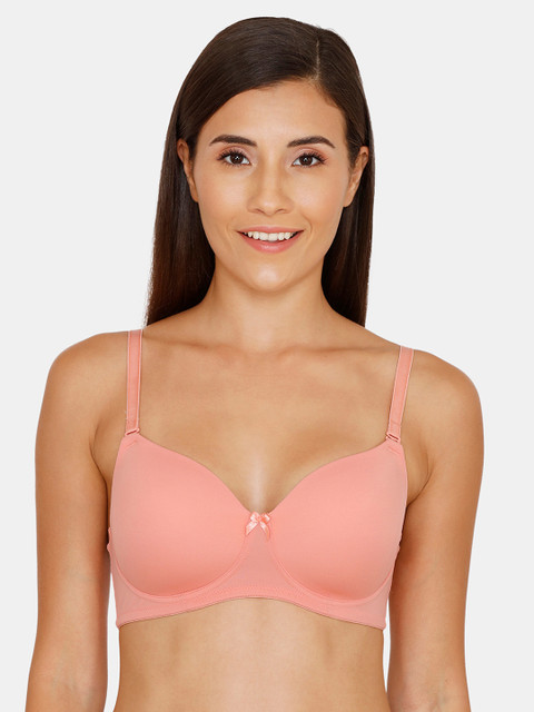

Zivame Pink & Pink Solid Non-Wired Lightly Padded T-shirt Bra ZI1131COREBPINK