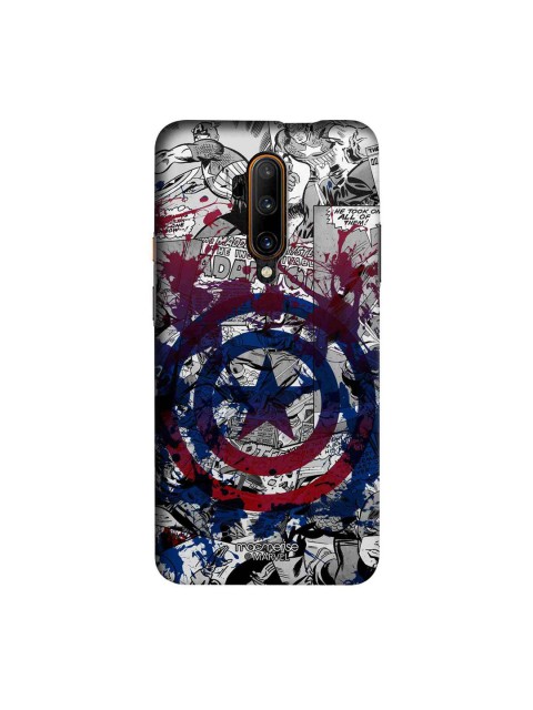 

macmerise Grey & Blue Captain America OnePlus 7T Pro Back Case