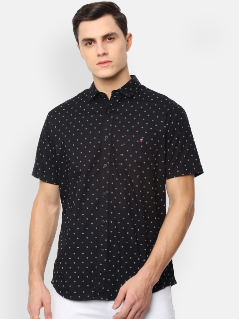 

Louis Philippe Jeans Men Black Slim Fit Printed Casual Shirt