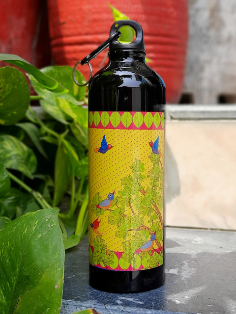 

KOLOROBIA Unisex Assorted Gond Art Sipper Bottle