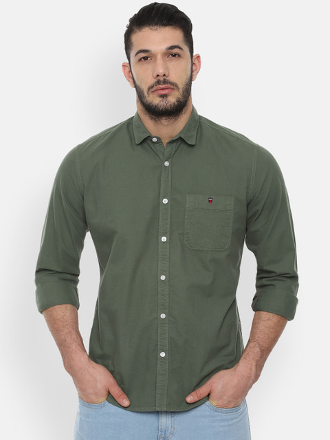 

Louis Philippe Jeans Men Green Slim Fit Solid Casual Shirt