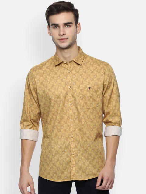 

Louis Philippe Jeans Men Yellow Printed Slim Fit Casual Shirt