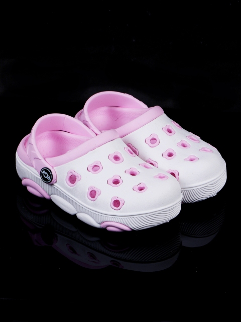 

PASSION PETALS Unisex Kids White & Pink Solid Clogs