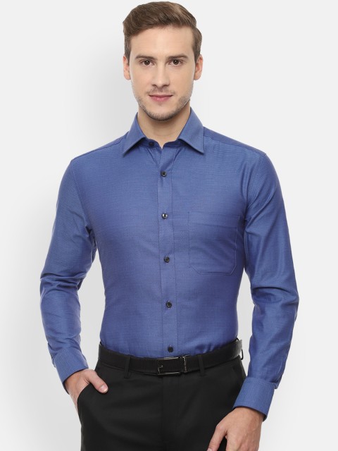 

Louis Philippe Men Blue Classic Regular Fit Self Design Formal Shirt