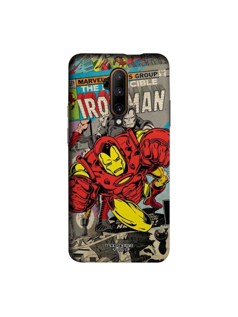 

macmerise Grey & Red Marvel Comics Ironman Sublime OnePlus 7T Pro Back Case