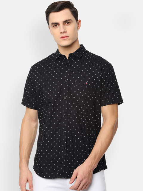 

Louis Philippe Jeans Men Black Printed Slim Fit Casual Shirt