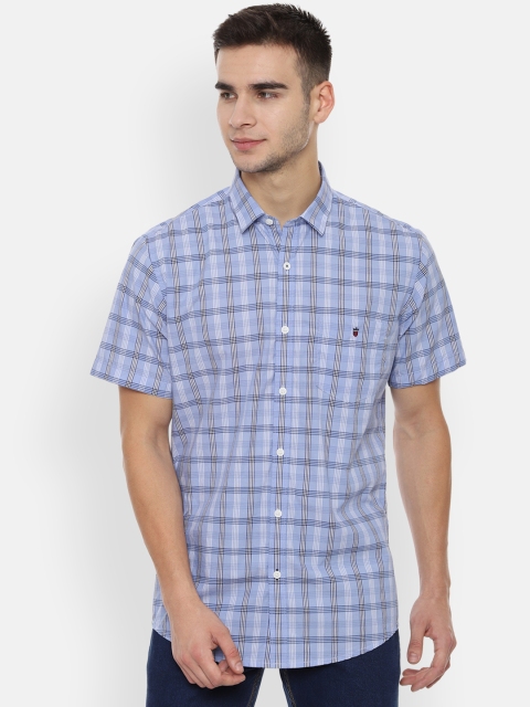 

Louis Philippe Sport Men Blue Slim Fit Checked Casual Shirt