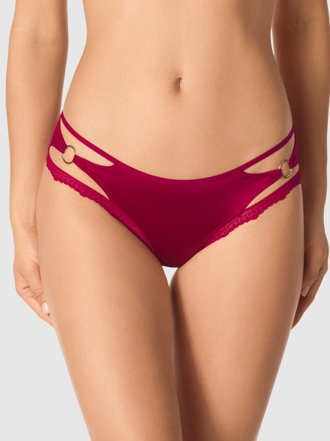 

La Senza Women Burgundy Solid Pin Up Hipster Briefs 11152294-26P2