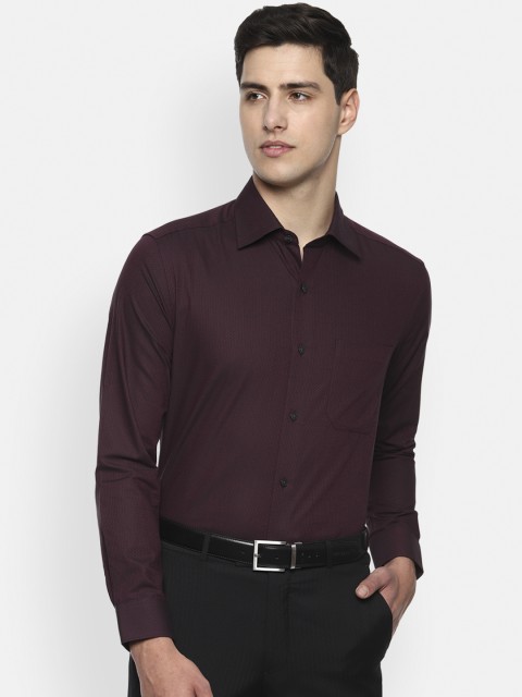 

Louis Philippe Men Maroon Regular Fit Self Design Formal Shirt
