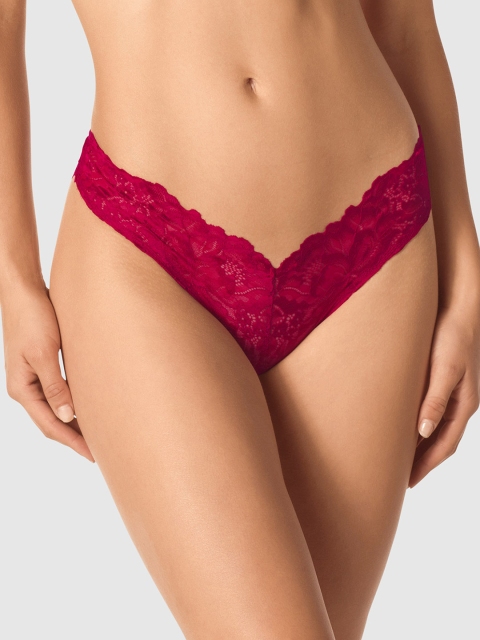

La Senza Women Burgundy Self-Design Sexy Diva Bikini Briefs 11152276-26P2