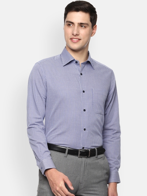 

Louis Philippe Men Blue Regular Fit Checked Formal Shirt