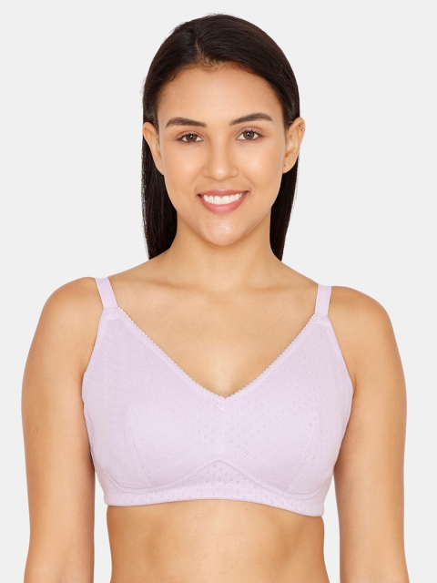 

Zivame Lavender Self Design Non-Wired Non Padded Everyday Bra ZI1964FASHEPURP