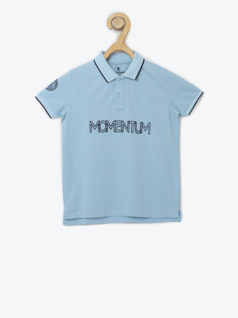 

Red Tape Boys Blue Printed Polo Collar T-shirt