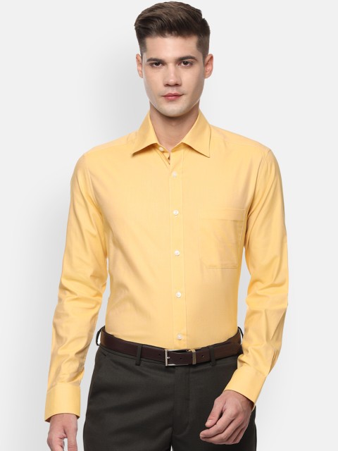 

Louis Philippe Men Yellow Regular Fit Solid Formal Shirt