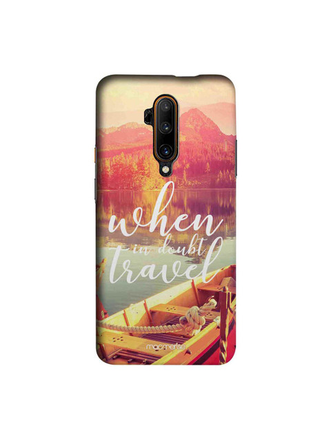 

macmerise Pink & Yellow When In Doubt Travel OnePlus 7T Pro Back Case