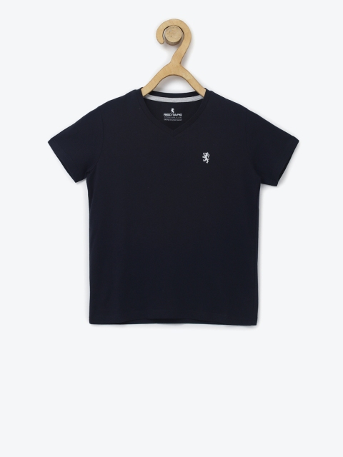 

Red Tape Boys Navy Blue Solid V-Neck T-shirt