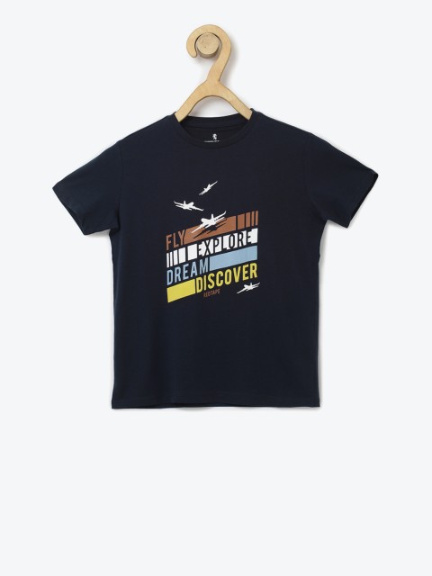 

Red Tape Boys Navy Blue Printed Round Neck T-shirt