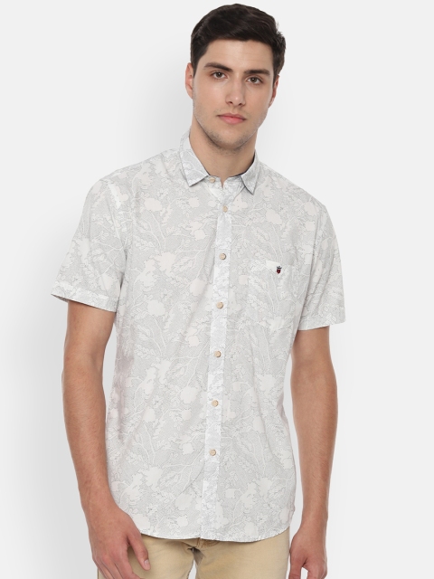 

Louis Philippe Jeans Men Grey Printed Slim Fit Casual Shirt