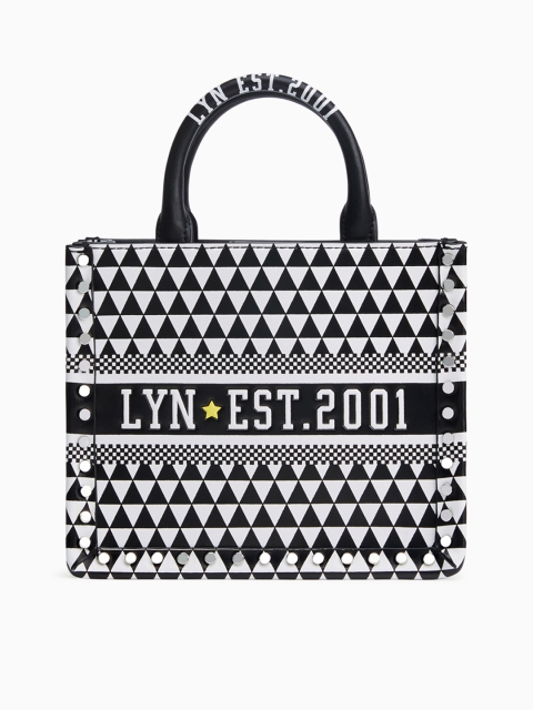 

LYN Women Black Printed Handheld Bag
