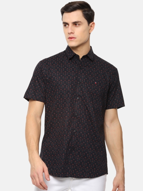

Louis Philippe Jeans Men Black & Red Slim Fit Printed Casual Shirt
