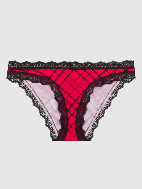 

La Senza Women Red & Black Checked Remix Ultrasoft Bikini Briefs 11136237-4DNG