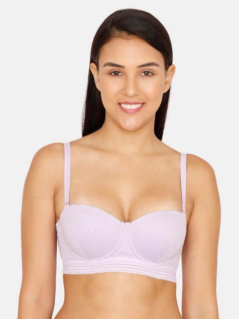 

Zivame Lavender Self Design Underwired Lightly Padded T-shirt Bra ZI1963FASHEPURP