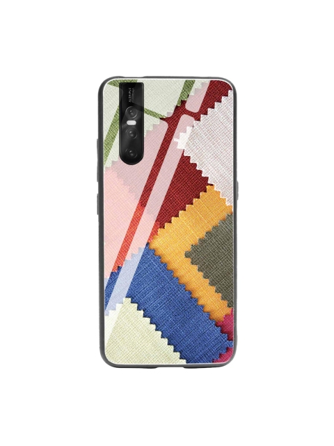 Bewakoof Yellow & Red Fabric Feels Vivo V15 Pro Glass Mobile Cover