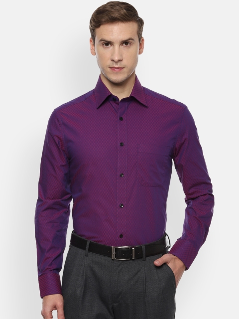 

Louis Philippe Men Purple & Pink Regular Fit Self Design Formal Shirt