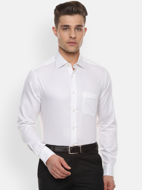 

Louis Philippe Men White Regular Fit Self Design Formal Shirt