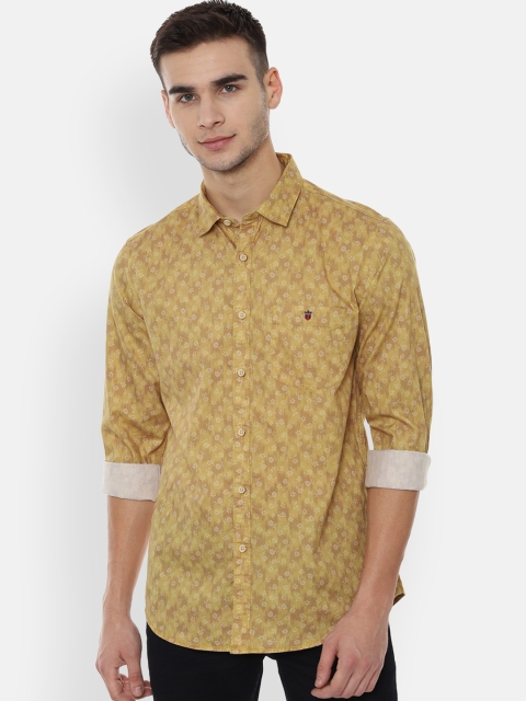 

Louis Philippe Jeans Men Yellow Printed Slim Fit Casual Shirt