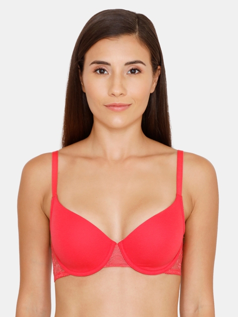 

Zivame Red Solid Underwired Lightly Padded T-shirt Bra ZI1101COREZPRED
