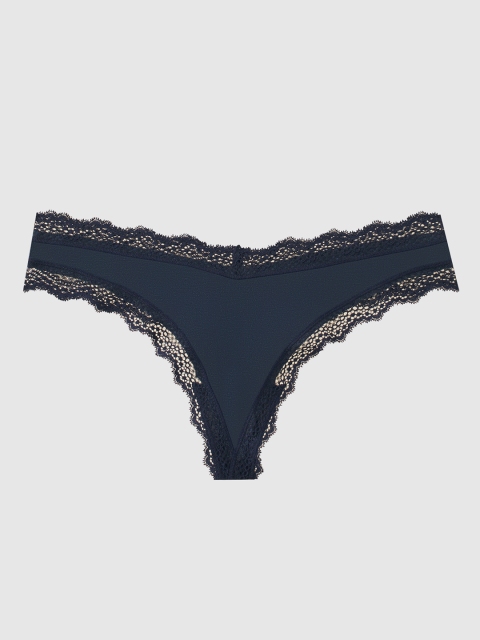 

La Senza Women Navy Blue Solid Remix Ultrasoft Thongs