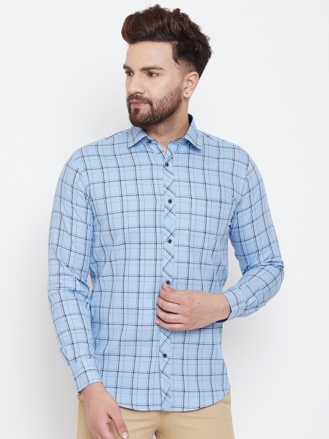 

Spirit Men Blue Comfort Regular Fit Checked Casual Shirt