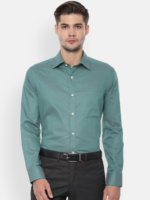 

Louis Philippe Men Teal Green Classic Regular Fit Solid Formal Shirt