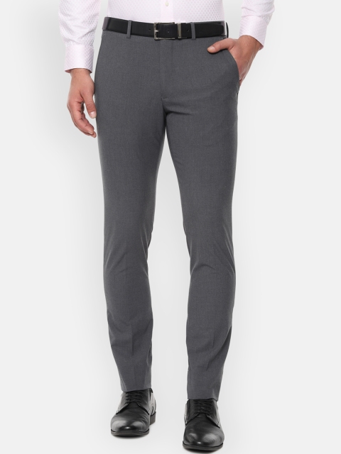 

Louis Philippe Men Grey Slim Fit Solid Formal Trousers