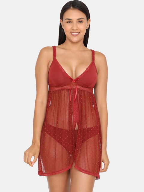 

Zivame Red Self-Design Baby Doll ZI7112FASH00RED