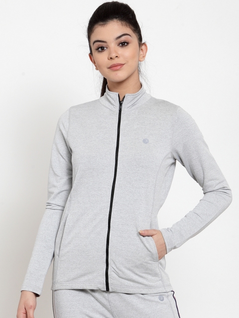 

BUKKUM Women Grey Solid Sweatshirt