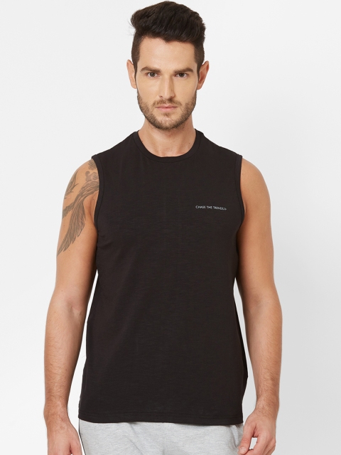 

Sweet Dreams Men Black Solid Round Neck T-shirt