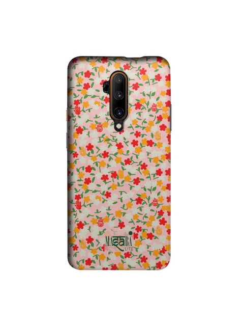 

macmerise Pink & Red Masaba Dense Floral Sublime OnePlus 7T Pro Back Case