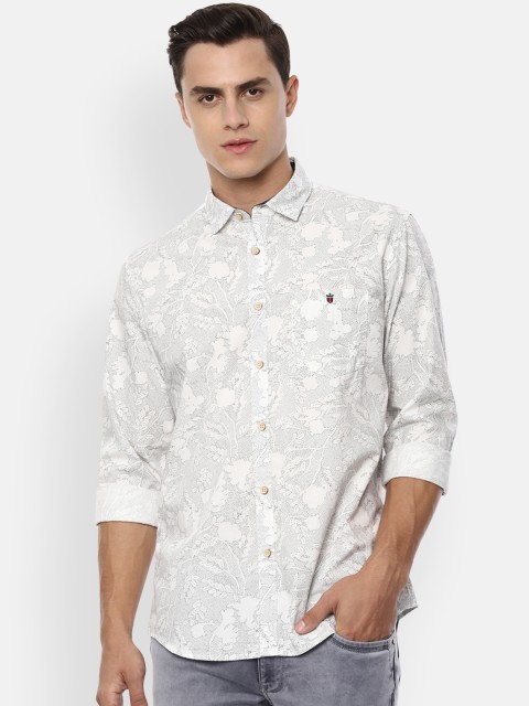 

Louis Philippe Jeans Men White Printed Slim Fit Casual Shirt