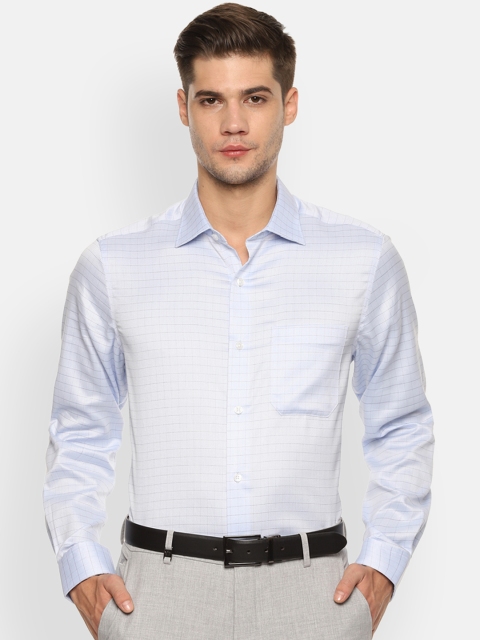 

Louis Philippe Men Blue & Black Regular Fit Checked Formal Shirt