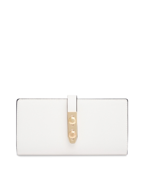 LYN Women Cream-Coloured & Tan Brown Colourblocked Card Holder