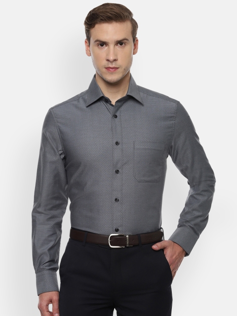 

Louis Philippe Men Grey Regular Fit Printed Formal Shirt