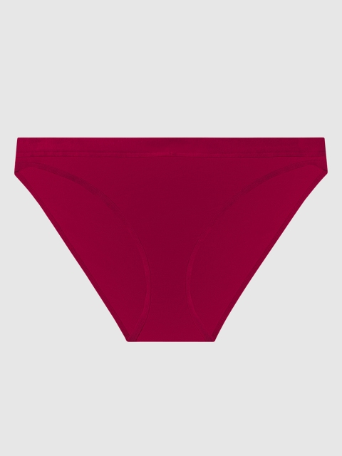 

La Senza Women Burgundy Solid Bikini Briefs 11144407-26P2