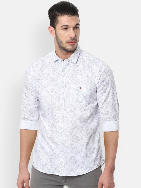 

Louis Philippe Jeans Men White & Grey Slim Fit Printed Casual Shirt