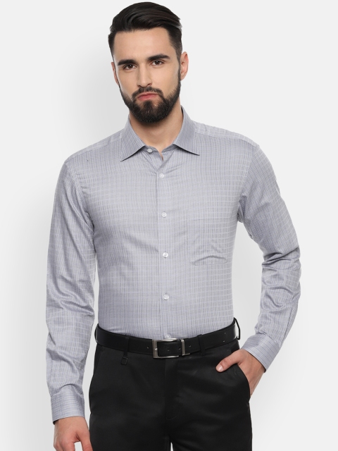 

Louis Philippe Men Grey Regular Fit Checked Formal Shirt