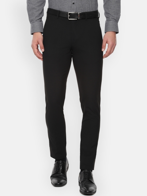 

Louis Philippe Men Black Slim Fit Solid Formal Trousers